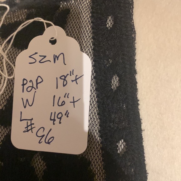 Woven Heart black lace dress/cover up. Looks great over slip dress, tank/legging - Picture 5 of 5